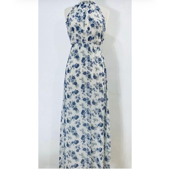 Reformation floral halter cross back dress  NEW - Picture 1 of 11